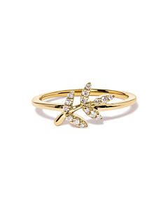 Haus of Brilliance 10K Yellow Gold 1/10 Cttw Diamond Leaf and Branch Ring (H-I Color, I1-I2 Clarity)