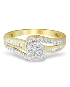 Haus of Brilliance 10k Yellow Gold 1/2ct. TDW Diamond Cluster Ring (I-J,I2-I3)