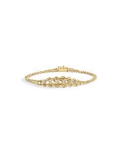Haus of Brilliance 10K Yellow Gold 1/4 Cttw Round-Cut Diamond Basket Weave Rope Chain Style 7" Bracelet (H-I Color, I1-I2 Clarity)