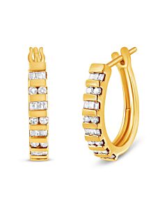 Haus of Brilliance 10k Yellow Gold 1ct. TDW Diamond Hoop Earrings(I-J, I2-I3)