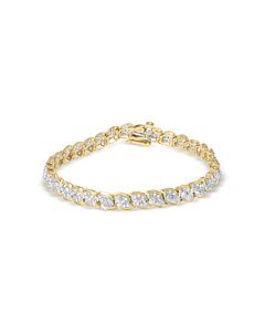 Haus of Brilliance 10K Yellow Gold 2.00 Cttw Round-Cut Diamond Link 7.5" Bracelet (J-K Color, I2-I3 Clarity)