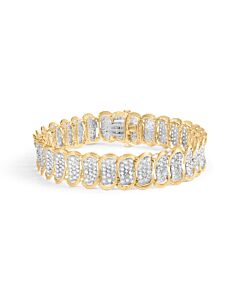 Haus of Brilliance 10k Yellow Gold 5.00 Cttw Diamond Oval Banded Link Bracelet (I-J Color, I1-I2 Clarity) - 7" Inches
