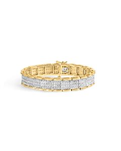 Haus of Brilliance 10K Yellow Gold 5.00 Cttw Round-Cut Diamond Link 7" Bracelet (J-K Color, I1-I2 Clarity)