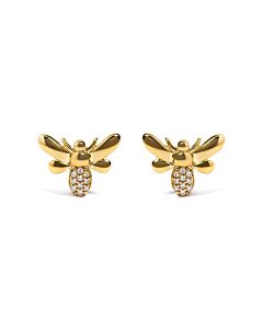 Haus of Brilliance 10K Yellow Gold Diamond Accented Bumble Bee Stud Earring (H-I Color, I1-I2 Clarity)