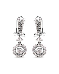 Haus of Brilliance 14K White Gold 1 7/8 Cttw Diamond Drop and Dangle Halo Earring with Omega Back (F-G Color, VS2-SI1)
