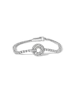 Haus of Brilliance 14K White Gold 2 1/2 Cttw Diamond 7" Classic Tennis Bracelet with Medallion Station (H-I Color, I1-I2 Clarity)