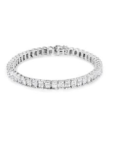 Haus of Brilliance 14K White Gold 3.00 Cttw Princess-Cut Diamond Link 7.5" Bracelet (H-I Color, SI1-SI2 Clarity)