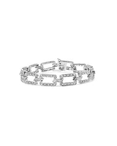 Haus of Brilliance 14K White Gold 3/4 Cttw Diamond Open Paperclip Link 7" Tennis Bracelet (H-I Color, I2-I3 Clarity)