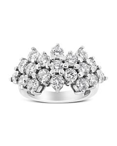Haus of Brilliance 14K White Gold 4.0 Cttw Diamond Multi Row Scatter Band Ring (I-J Color, I1-I2 Clarity)