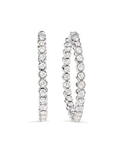 Haus of Brilliance 14K White Gold 7.0 Cttw Diamond 1-¾ Inside Out Hinged Leverback Hoop Earrings (I-J Color, I2-I3 Clarity)