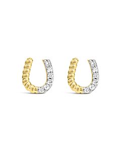 Haus of Brilliance 14K Yellow Gold 1/10 Cttw Diamond and Braided Horseshoe Stud Earrings (I-J Color, I1-I2 Clarity)