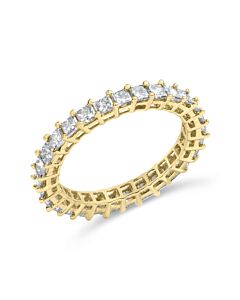 Haus of Brilliance 14K Yellow Gold 2.00 Cttw Shared Prong Set Princess Cut Diamond Eternity Band Ring (J-K Color, SI1-SI2 Clarity)