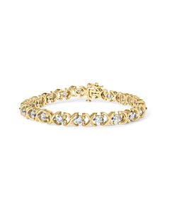 Haus of Brilliance 14K Yellow Gold 5.00 Cttw Round-Cut Diamond X-Link 7.5" Bracelet (J-K Color, I1-I2 Clarity)