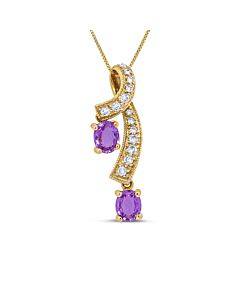 Haus of Brilliance 14K Yellow Gold 6x4mm Oval Pink Sapphire and 1/5 Cttw Round Diamond Pendant Necklace - (H-I Color, SI1-SI2 Clarity)