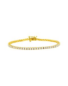 Haus of Brilliance 14K Yellow Gold Plated .925 Sterling Silver 3 cttw Diamond Tennis Bracelet - 7.25"