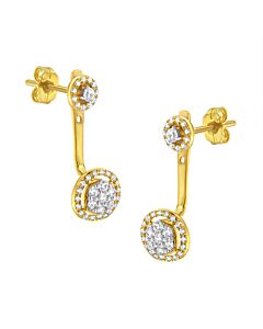 Haus of Brilliance 14K Yellow Gold Plated .925 Sterling Silver 5/8 Cttw Diamond Removable Stud and Dangle Earrings (I-J Color, I2-I3)