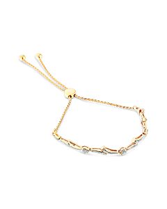 Haus of Brilliance 14K Yellow Gold Plated .925 Sterling Silver Round-Cut Diamond Accent Bracelet (I-J Color, I2-I3 Clarity) - 6" to 9" Adjustable
