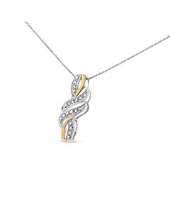 Haus of Brilliance 14K Yellow Gold Plated .925 Sterling Silver Round-Cut Diamond Accent Cross Bypass 18" Necklace (H-I Color, I2-I3 Clarity)