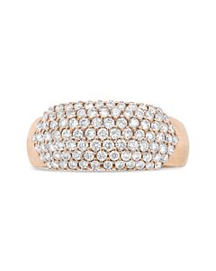 Haus of Brilliance 18K Rose Gold 1.00 Cttw Diamond Multi Row Dome Band Ring (F-G Color, VS1-VS2 Clarity) - Ring size 7