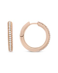 Haus of Brilliance 18K Rose Gold 1/3 Cttw Round Cut Diamond Hoop Earrings (F-G Color, VS1-VS2 Clarity)