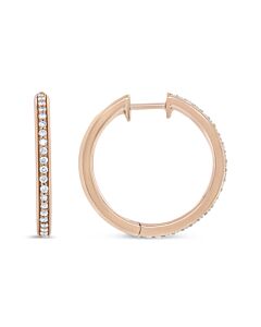 Haus of Brilliance 18K Rose Gold 1/5 Cttw Round Diamond Hoop Earrings (F-G Color, VS1-VS2 Clarity)