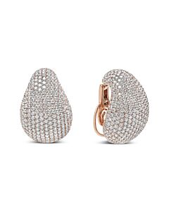 Haus of Brilliance 18K Rose Gold 13 1/5 Cttw Micro-Pave Diamond Sculptural Design Statement Stud Earrings (G-H Color, SI1-SI2 Clarity)