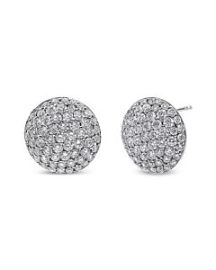 Haus of Brilliance 18K White Gold 3 1/2 Cttw Shared Prong Set Diamond Cluster Composite Disc Stud Earrings (F-G Color, VS1-VS2 Clarity)