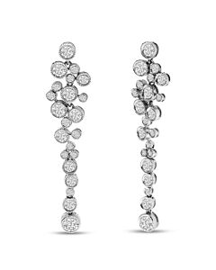 Haus of Brilliance 18K White Gold 3.15 Cttw Round Diamond Waterfall Drop Dangle Stud Earrings (H-I Color, VS1-VS2 Clarity)