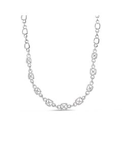 Haus of Brilliance 18K White Gold 5.00 Cttw Diamond "Duchess" Station and Link Collar Necklace (F-G Color, VS2-SI1 Clarity) - 17" Inches