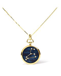Haus of Brilliance 18K Yellow Gold Diamond Leo Constellation with Blue Enamel 18" Inch Pendant Necklace (H-I Color, SI2-I1 Clarity)