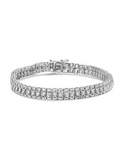 Haus of Brilliance .925 Sterling Silver 1.0 Cttw Diamond Collar Line Link Bracelet (I-J Color, I1-I2 Clarity) - Size 7.25" Inches