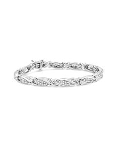 Haus of Brilliance .925 Sterling Silver 1.00 Cttw Round Diamond X-Link Bracelet (I-J Color, I2-I3 Clarity) - Size 7.25"