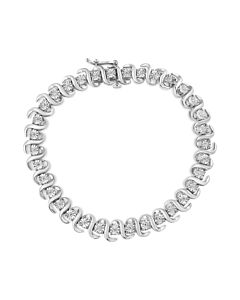 Haus of Brilliance .925 Sterling Silver 1/3 Cttw Miracle-Set Diamond "S" Link Tennis Bracelet (I-J Color, I3 Clarity) - Size 7.25"