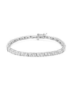 Haus of Brilliance .925 Sterling Silver 1/4 Cttw Miracle-Set Diamond Modern Tennis Bracelet (I-J Color, I3 Clarity) - Size 7.25"