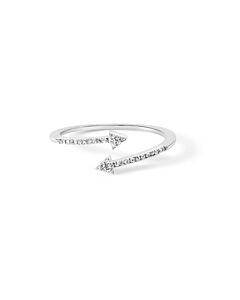 Haus of Brilliance .925 Sterling Silver 1/5 Cttw Diamond Double Arrowhead Open Ring (I-J Color, I2-I3 Clarity)