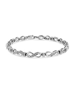 Haus of Brilliance .925 Sterling Silver 1/6 Cttw Diamond Accent Infinity Link Bracelet (I-J Color, I3 Promo Clarity) - 7.25 "