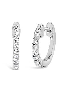 Haus of Brilliance .925 Sterling Silver 1/6 Cttw Diamond Petite Hoop Earrings (I-J Color, I2-I3 Clarity)