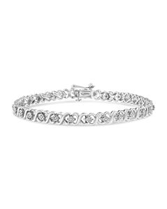 Haus of Brilliance .925 Sterling Silver 1/6 Cttw Miracle Set Diamond Infinity Link and Station Tennis Bracelet (I-J Color, I3 Clarity) - 7.25 "