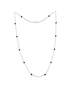 Haus of Brilliance .925 Sterling Silver 1 Cttw Bezel Set Treated Black Diamond 18" Station Necklace (Treated Black Color, I2-I3 Clarity)