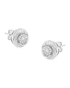 Haus of Brilliance .925 Sterling Silver 3/4 Cttw Round and Baguette-Cut Diamond Love Knot Stud Earring (I-J Color, I2-I3 Clarity)