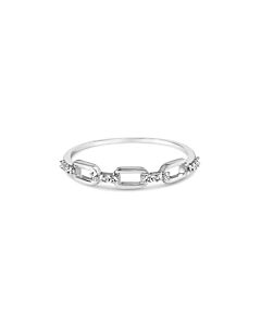 Haus of Brilliance .925 Sterling Silver Diamond Accent Paperclip Band Ring (I-J Color, I2-I3 Clarity)