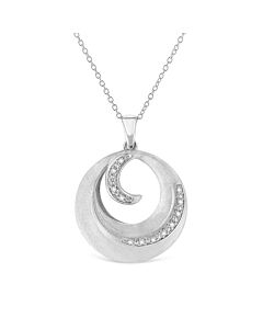 Haus of Brilliance .925 Sterling Silver Pave-Set Diamond Accent Fashion Circle 18" Pendant Necklace (I-J Color, I1-I2 Clarity)