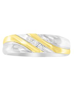 Haus of Brilliance Men's 10k Two-Toned Gold 1/2ct TDW Diamond 3-Stone Ring (I-J,I1-I2)