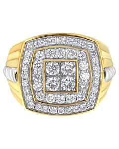 Haus of Brilliance Men's 14K Yellow Gold 2ct TDW Diamond Square Ring (H-I, SI1-SI2)