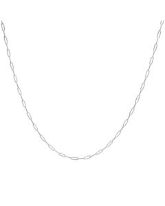 Haus of Brilliance Solid 14K White Gold 2.5mm Paperclip Chain Necklace Unisex 18" Inches