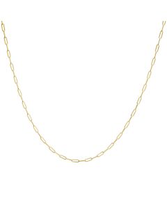 Haus of Brilliance Solid 14K Yellow Gold 2.5mm Paperclip Chain Necklace Unisex 18" Inches