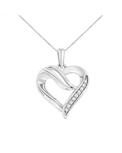 Haus of Brilliance Sterling Silver Diamond Accent Heart Shape Pendent Necklace (I-J, I2-I3)