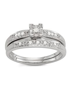 Hetal Diamonds 1/10 CTTW Bridal or Promise Ring in Sterling Silver ...