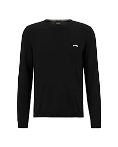 Hugo Boss Black Curved Logo Regular-Fit Cotton Sweater