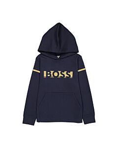 Hugo Boss Kids Navy Logo Hooded Sweatshirt